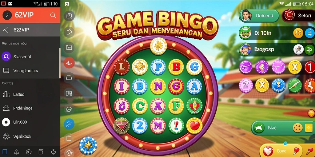 Tampilan gameplay Bingo yang seru di 62VIP.