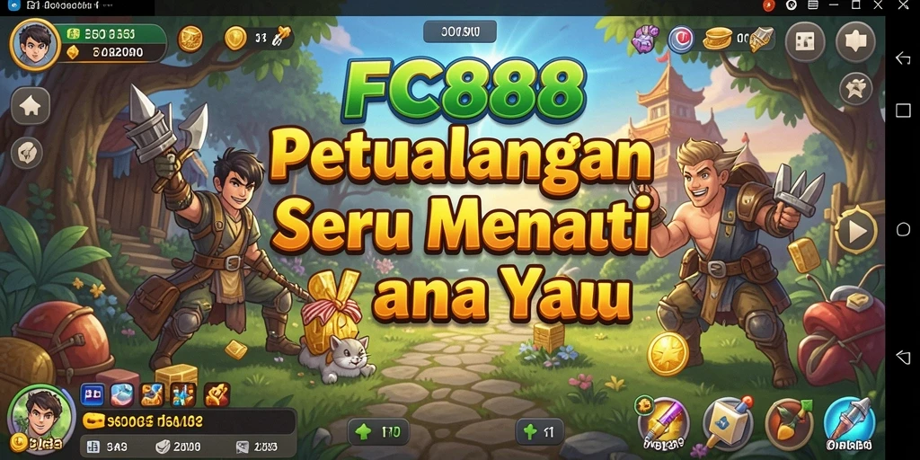 Tangkapan layar utama FC888 menampilkan momen seru dalam gameplay Adventure.