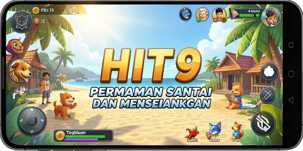 Tampilan gameplay HIT9 yang cerah dan penuh warna.