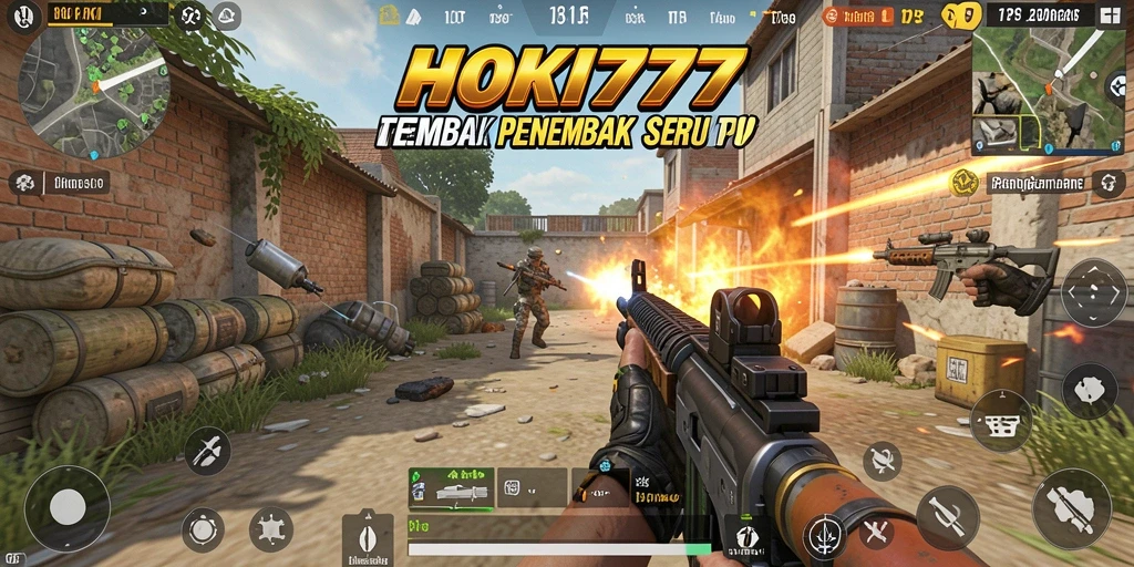 Tampilan gameplay yang menarik dari HOKI777 dengan aksi tembak menembak.