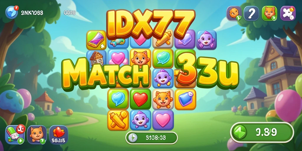 Screenshot yang menampilkan gameplay seru dan warna-warni dari IDX777.