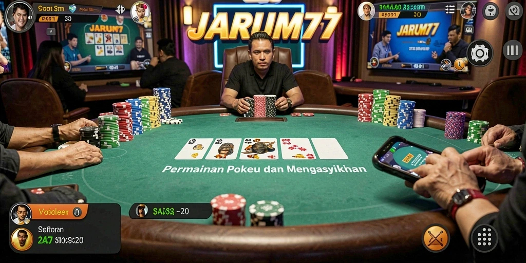 Screenshot utama JARUM77 menampilkan asyiknya permainan Poker.