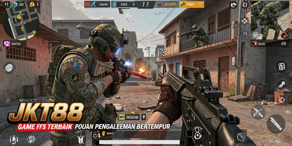 Screenshot JKT88 menampilkan aksi seru dalam gameplay FPS.