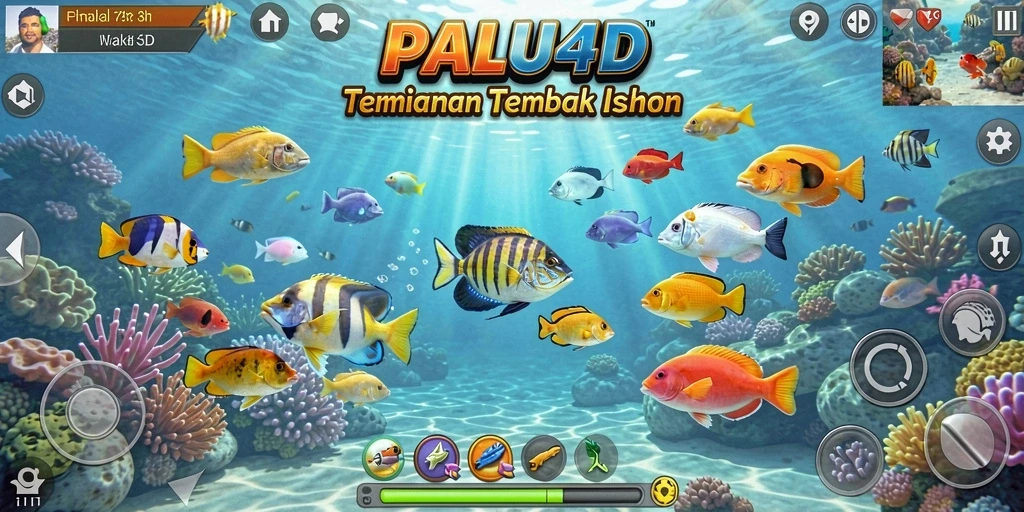Tampilan gameplay PALU4D menampilkan aksi seru berburu ikan.