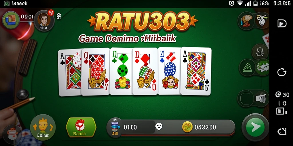 Tampilan gameplay Domino yang seru dan interaktif di RATU303.