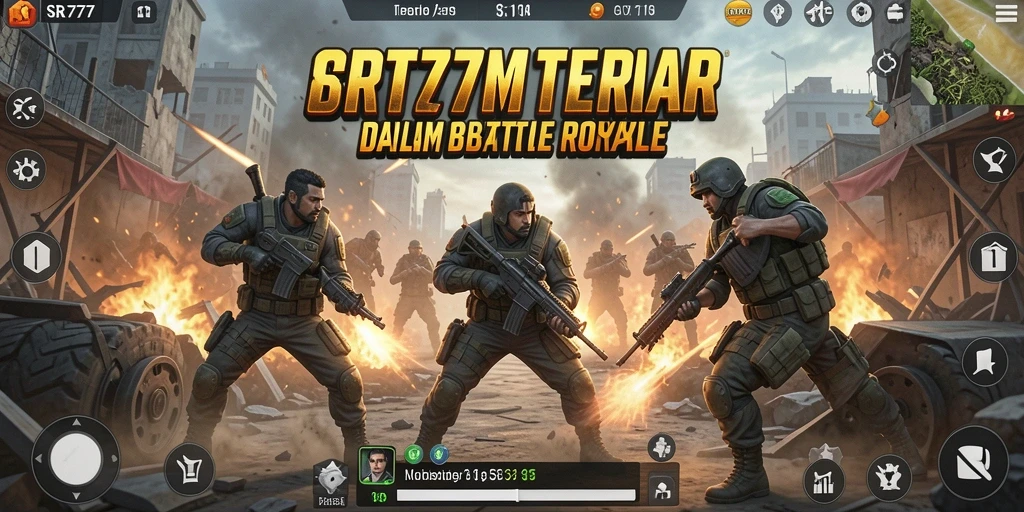 Tampilan gameplay seru dalam Battle Royale SR777.