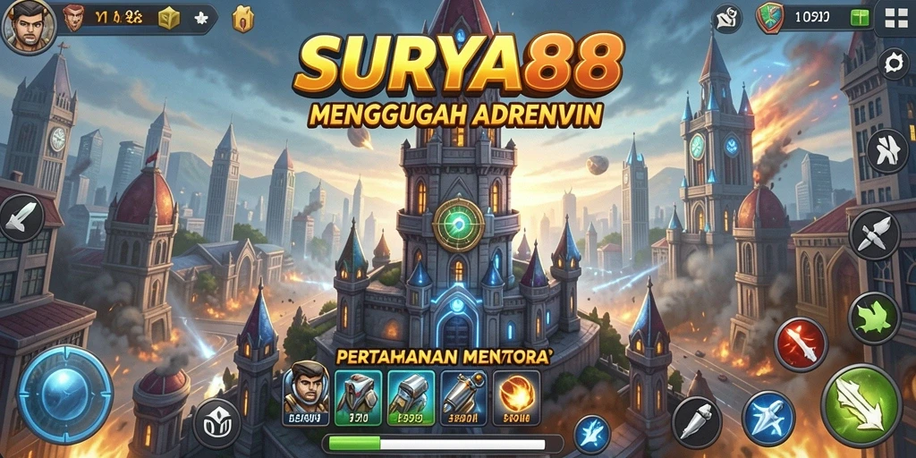 Gameplay seru SURYA88 dalam pertahanan menara.