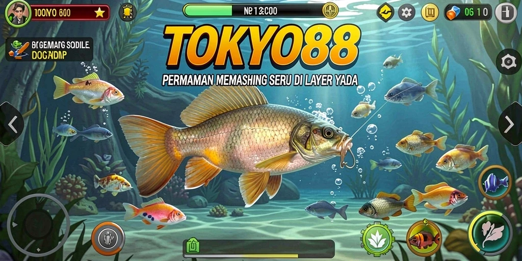 Screenshot gameplay TOKYO88 menampilkan aksi memancing yang seru dan grafis yang menawan.