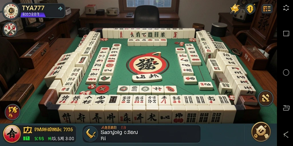 Tampilan screen game TYA777 menampilkan gameplay seru Mahjong.
