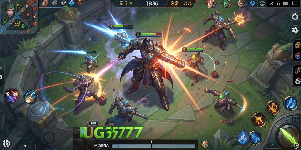 Tampilan gameplay seru UG777 di arena MOBA.