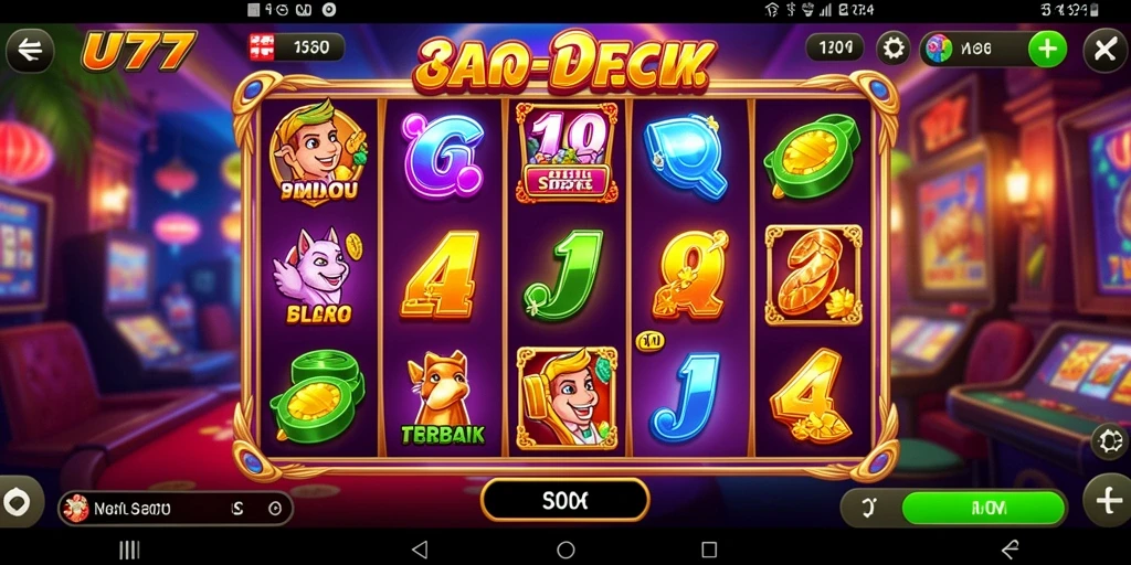 Tangkapan layar UT77 menampilkan gameplay Slot yang menarik.