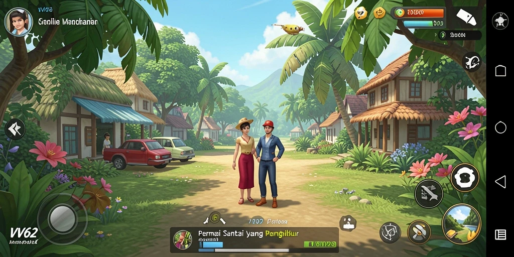 Tampilan gameplay VV62 yang penuh warna dan menyenangkan.